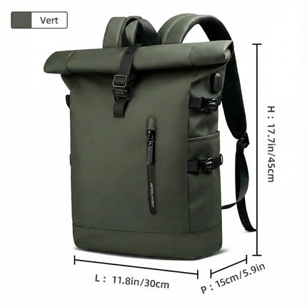 Sac à Dos Imperméable Extensible 20-27L - USB & Ordinateur 15.6
