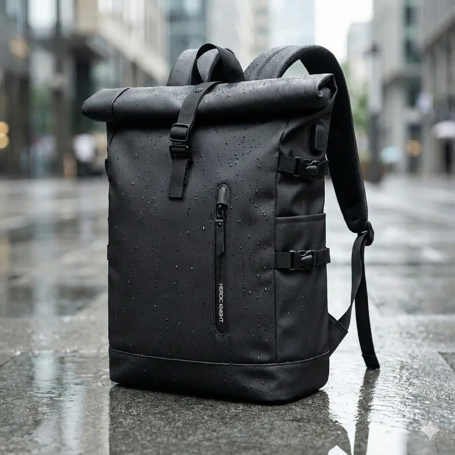 Sac à Dos Imperméable Extensible 20-27L - USB & Ordinateur 15.6" - Roll-Top Anti-Pluie