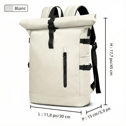 Sac à Dos Imperméable Extensible 20-27L - USB & Ordinateur 15.6
