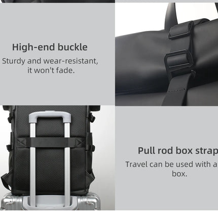 Sac à Dos Imperméable Extensible 20-27L - USB & Ordinateur 15.6" - Roll-Top Anti-Pluie