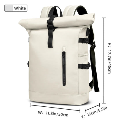 Sac à Dos Imperméable Extensible 20-27L - USB & Ordinateur 15.6" - Roll-Top Anti-Pluie