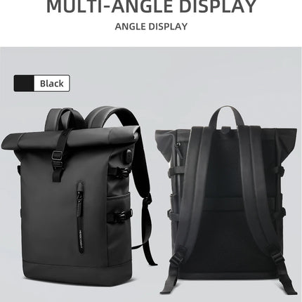 Sac à Dos Imperméable Extensible 20-27L - USB & Ordinateur 15.6" - Roll-Top Anti-Pluie
