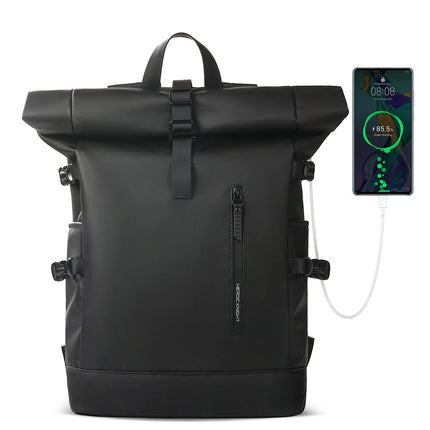Sac à Dos Imperméable Extensible 20-27L - USB & Ordinateur 15.6" - Roll-Top Anti-Pluie