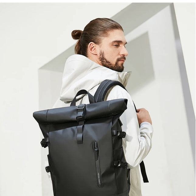 Sac à Dos Imperméable Extensible 20-27L - USB & Ordinateur 15.6" - Roll-Top Anti-Pluie