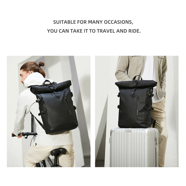 Sac à Dos Imperméable Extensible 20-27L - USB & Ordinateur 15.6" - Roll-Top Anti-Pluie